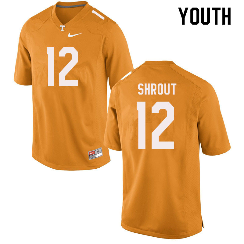 Youth #12 J.T. Shrout Tennessee Volunteers College Football Jerseys Sale-Orange